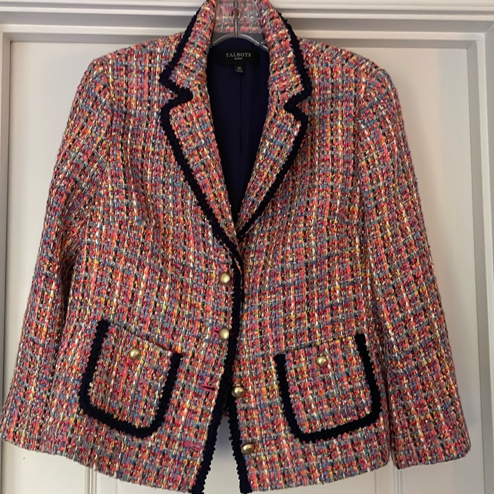 Talbots Multicolor Tweed Blazer